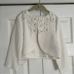 NWT H&M off white bolero jacket with flowers - First Communion